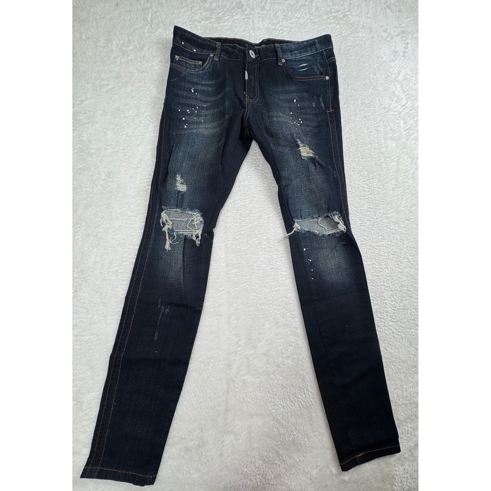 REPRESENT Knee Destroyer Men's Jeans Ripped Distressed Paint Splatter Grunge  34